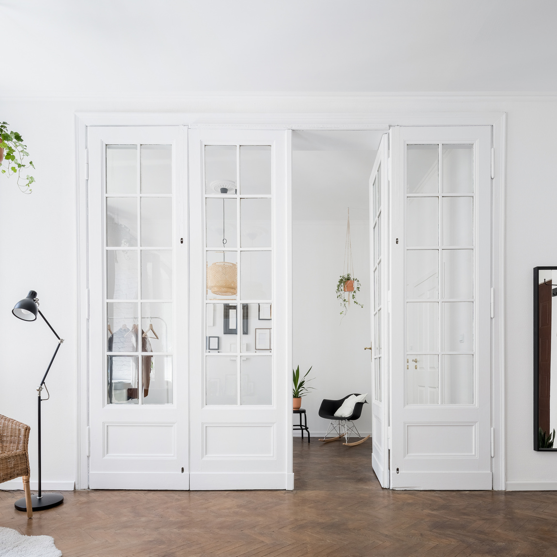 Apartment interior with classic doors