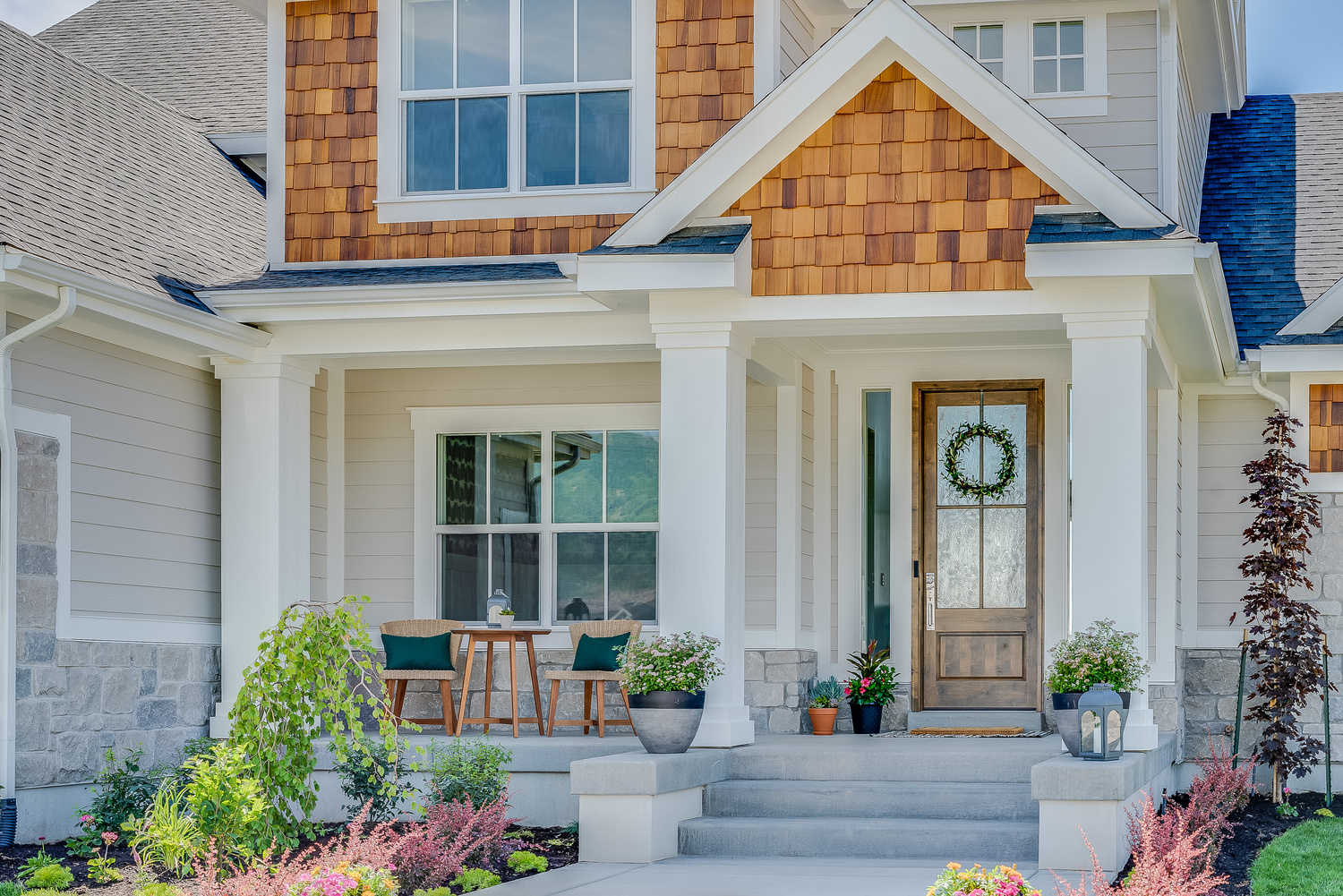 Beautiful new home with big front porch and entry