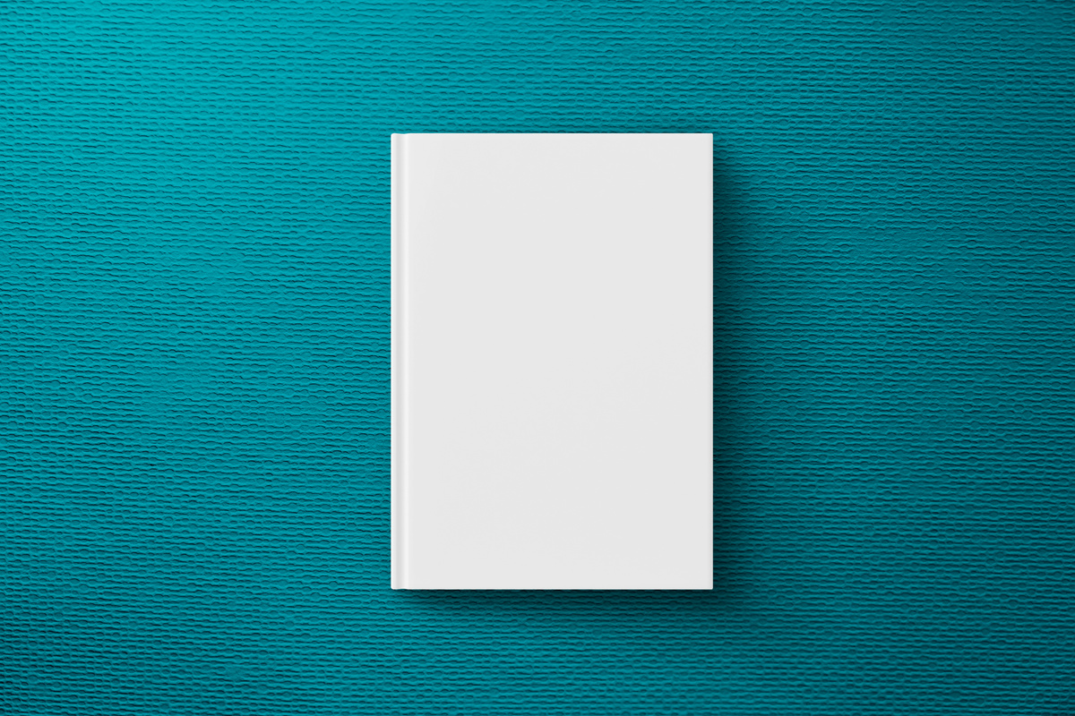 Blank Book Cover on Paper Texture Background