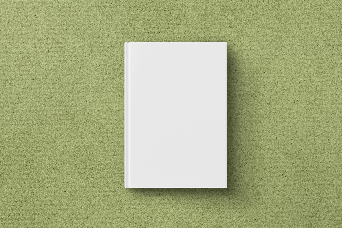 Blank Book Cover on Paper Texture Background