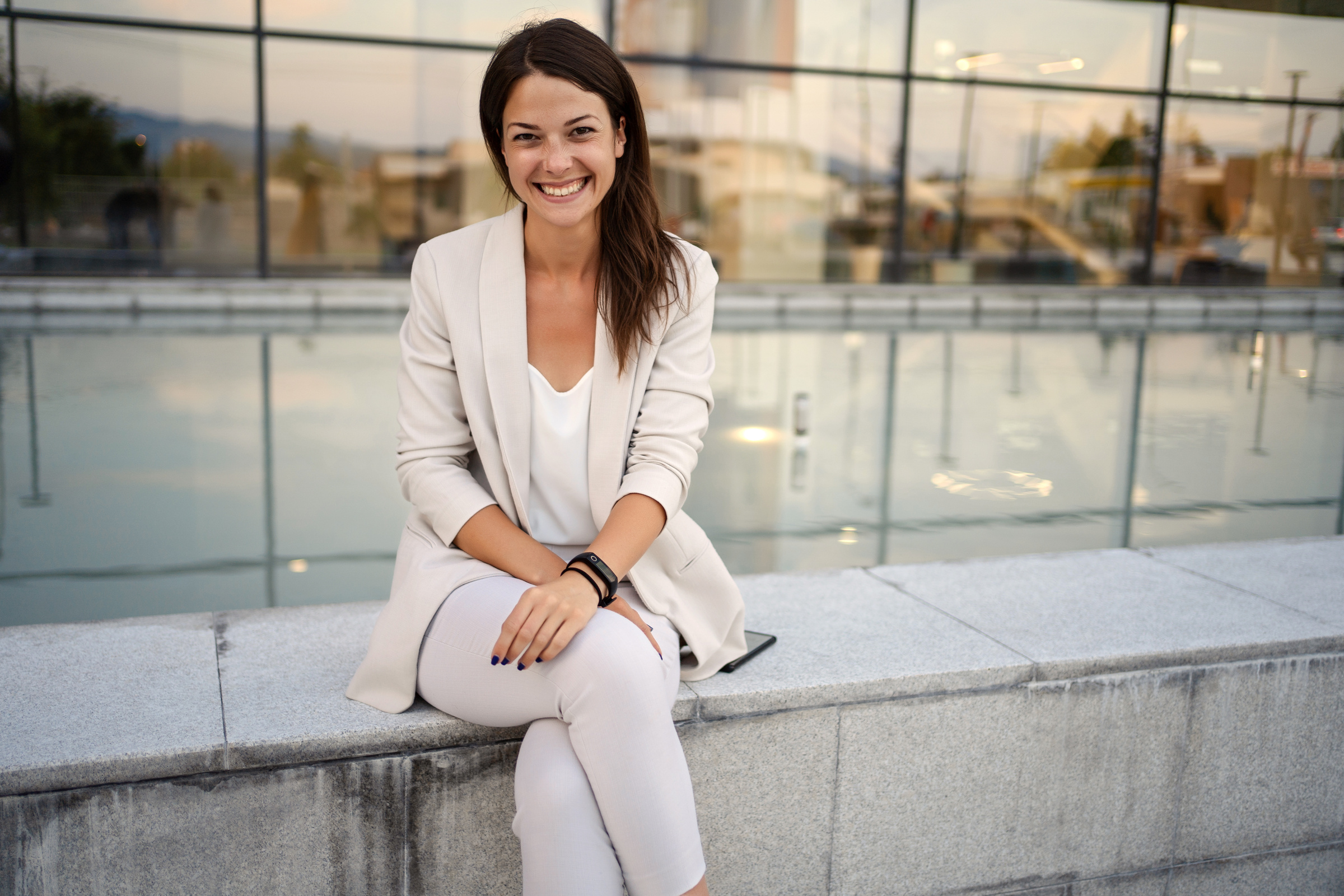 Professional business woman smiling outdoor